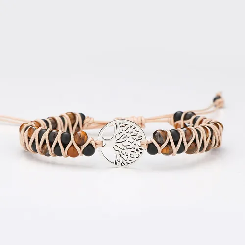 Vista 5 de Pulseras de cuentas de ojo de tigre del árbol de la vida para mujeres, novia, amante, alma gemela, esposa, amigos, regalos para Navidad, cumpleaños