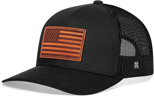 Vista 2 de HAKA Sombrero de la bandera estadounidense, sombrero de camionero de Estados Unidos para hombres y mujeres, gorra de béisbol ajustable, malla a