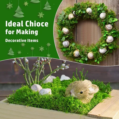Vista 5 de Musgo verde falso para plantas en maceta, musgo artificial, musgo verde para manualidades para decoración de manualidades, arte en maceta