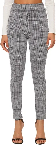 Vista 3 de SweatyRocks - Mallas de estilo informal para mujer, pantalones de trabajo elásticos de cintura alta