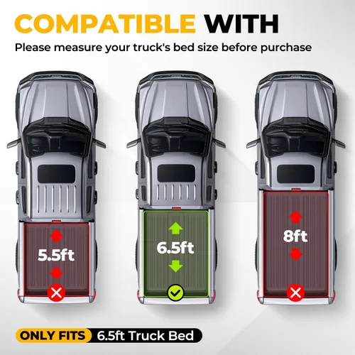 Vista 3 de Auto Dynasty - Cubierta suave de tres pliegues para plataforma de camioneta, compatible con Toyota Tundra 2014-2019, plataforma Fleetside/Styleside