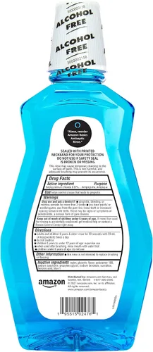 Vista 2 de Amazon Basics Enjuague antiséptico multiacción, sin alcohol, menta fresca, 1 litro, 33.8 onzas líquidas, 1 paquete (anteriormente Solimo)