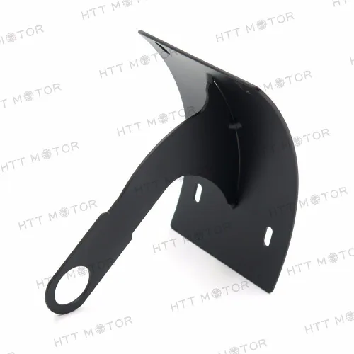 Vista 4 de MT360-010-M Soporte de placa de matrícula curvada negra Soporte de etiqueta de montaje compatible con eje de 1 pulgada