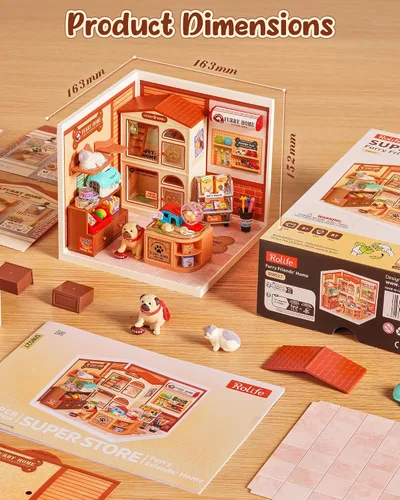 Vista 4 de Rolife Super Creator - Juego de bloques de construcción de casas pequeñas para muñecas pequeñas, kits de modelos de plástico para adolescentes de 14