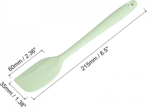Vista 2 de uxcell Cuchara de espátula de silicona, raspador resistente al calor de 8.5 pulgadas para hornear, cocinar, mezclar, cian