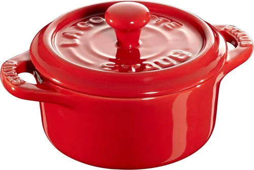 Vista 2 de STAUB Cerámica Horno holandés 3 piezas Mini Round Cocotte, Cereza