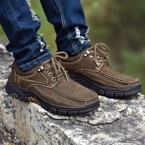 Vista 5 de ZASDKN Zapatos casuales para hombre Zapatos de senderismo cómodos para caminar trabajo oficina vestido al aire libre