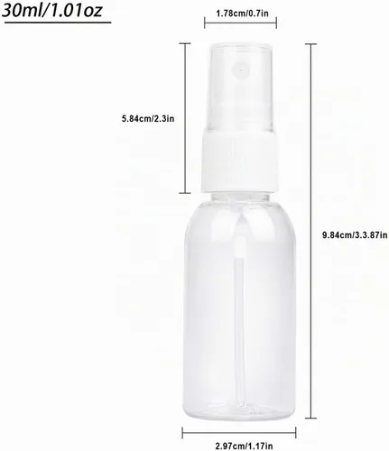 Vista 2 de TRENDBOX Botella de spray de niebla fina de plástico transparente vacía, Claro