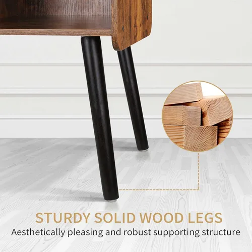 Vista 8 de Possile - Soporte para tocadiscos con almacenamiento para discos de vinilo, mesa para tocadiscos de mediados de siglo para sala de estar, dormitorio