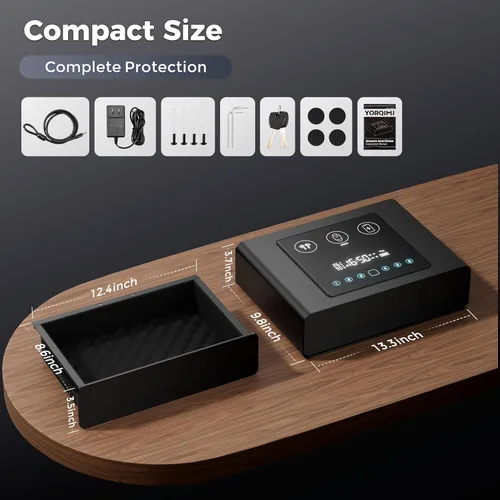 Vista 5 de Yoqimi - Caja fuerte biométrica inteligente para pistola con teléfono 3 en 1 y carga inalámbrica de reloj, 3 maneras de acceso rápido para pistola
