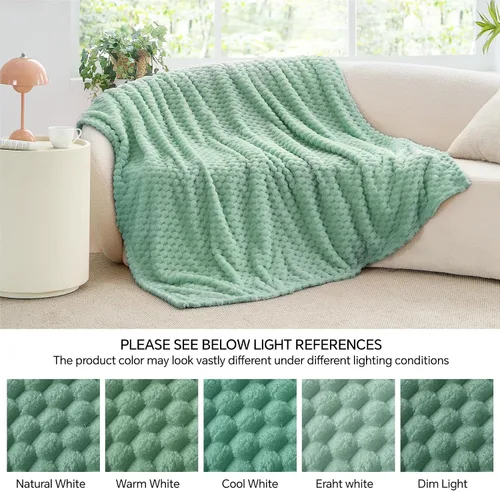 Vista 72 de BEDELITE Manta de forro polar para sofá y cama, manta decorativa de jacquard 3D de almendra, súper suave y acogedora, manta mullida cálida adecuada