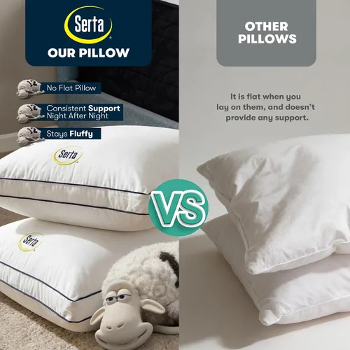 Vista 3 de Serta Juego de 2 almohadas de cama tamaño Queen/estándar, soporte suave