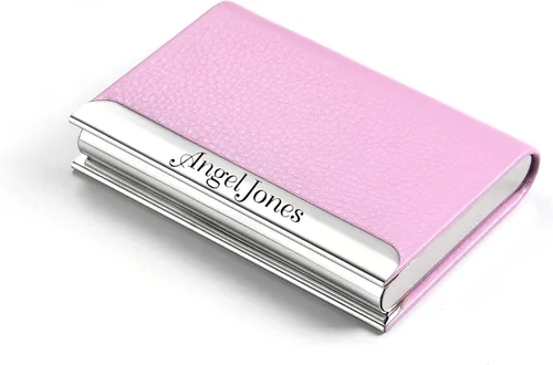 Vista 11 de Tarjetero para tarjetas de negocio para grabado, Negro Custom laser engraving, Secure magnetic closure, Slim profile, Multiple card capacity, 9