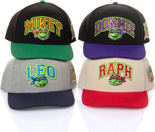 Vista 5 de Nickelodeon - Gorra clásica precurve bordada para hombre, diseño de tortugas ninja
