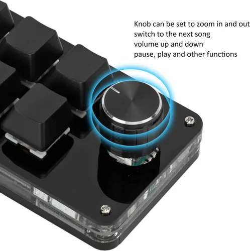 Vista 2 de Mini teclado mecánico macro para juegos, 6 teclas, teclado USB de PC con una sola mano, función de acceso directo programable, para ventanas