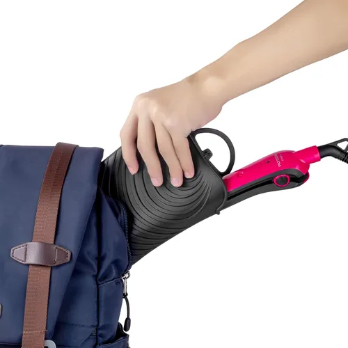 Vista 4 de ZAXOP Alfombrilla de rizador resistente al calor y bolsa de viaje – Soporte de silicona para herramientas de pelo caliente para plancha plana Negro