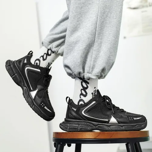 Vista 8 de EFSGD Zapatos deportivos para correr para hombre, transpirables, para caminar, tenis cruzados, con amortiguación de aire, ligeros, a la moda