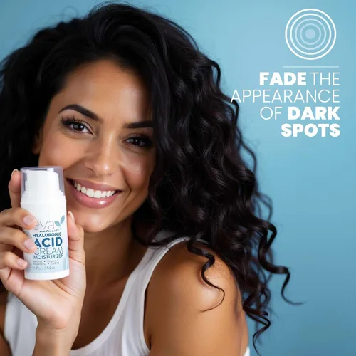Vista 3 de Eva Naturals Crema facial hidratante con ácido hialurónico, antienvejecimiento, antiarrugas, hidratante facial para mujeres y hombres, con aloe vera