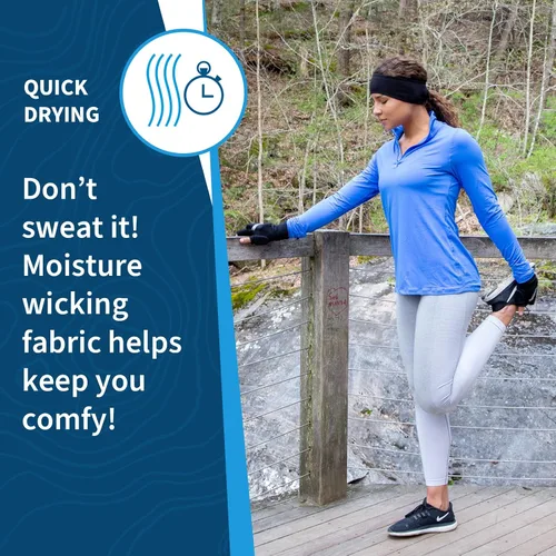 Vista 46 de TrailHeads - Diadema para mujer, diseño de cola de caballo, con banda para la oreja que absorbe la humedad, ideal para correr