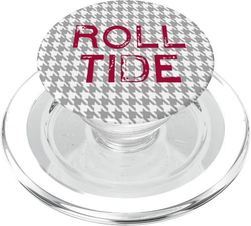 Vista 7 de PopSockets PopGrip intercambiables con inicial/monograma de pata de gallo desgastada Carmesí "ROLL TIDE