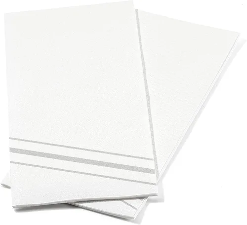 Vista 9 de Paquete de 50 toallas de mano de papel para invitados con sensación de lino, toallas de papel desechables súper absorbentes para baño, fiesta, bodas