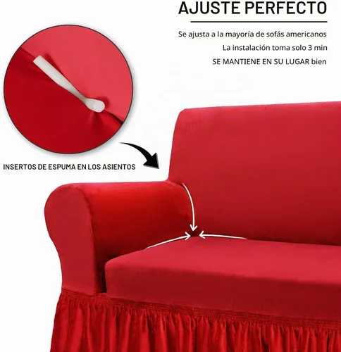 Vista 9 de NICEEC Funda para Sofá Súper Suave de 1 Pieza Funda Roja para Sofás Elástica Universal de Spandex Fundas para Sofá para Sala de Estar Fácil Ajuste