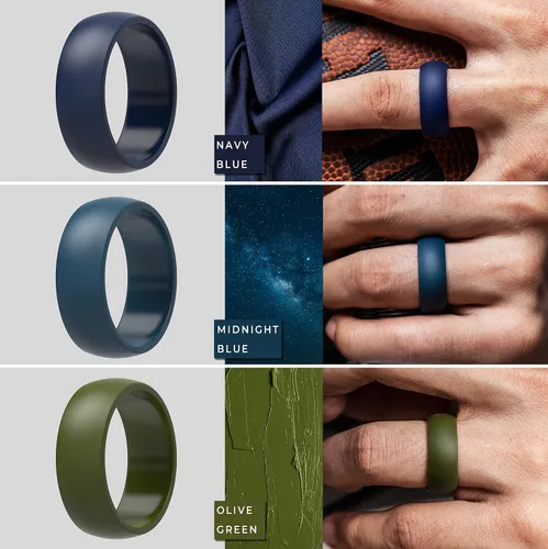 Vista 4 de ThinderFit - Anillo de boda de silicona para hombre y mujer 1132pulgadas de ancho 332pulgadas de grosor
