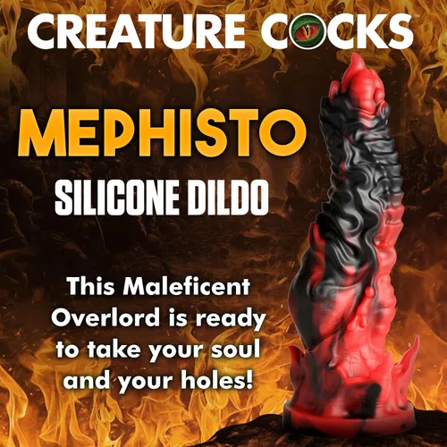 Vista 2 de CREATURE COCKS Mephisto - Consolador de silicona para hombres, mujeres y parejas. Consolador de fantasía, silicona de alta calidad. Base de ventosa