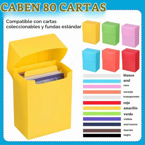 Vista 3 de Leyndo Paquete de 12 cajas de cartas TCG, caja de almacenamiento de tarjetas intercambiables, gran capacidad con divisores, se adapta a más de 80