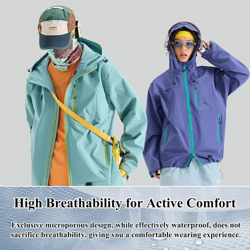 Vista 5 de Abrigos de otoño e invierno 3 en 1 con capucha, chaqueta de esquí de nieve 2026, impermeable, resistente al viento, forro polar, para mujeres y Negro