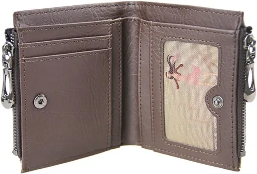 Vista 3 de Cartera plegable de piel sintética para mujeres y niñas, Panda