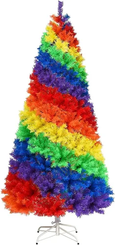 Vista 11 de DORTALA - Árbol de Navidad artificial preiluminado con copos, de 4.5 pies, con 150 luces LED blancas cálidas, 295 puntas de ramas, soporte metálico