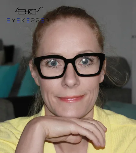 Vista 2 de Eyekepper Gafas de mujer - Gafas de diseño cuadrado de gran tamaño para mujer, color negro