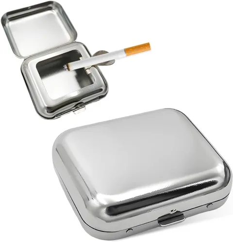 Vista 9 de Yourkar Ceniceros Portátiles, Mini Cenicero Portátil de Acero Inoxidable con Tapa a Prueba de Viento, Cenicero de Bolsillo Creativo Portátil