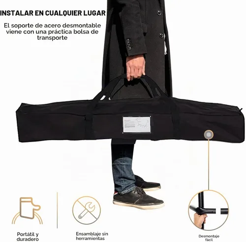 Vista 5 de SZHLUX Hamaca doble con soporte incluido, capacidad de 450 lb, soporte de acero, bolsa de transporte premium incluida. Cama de algodón
