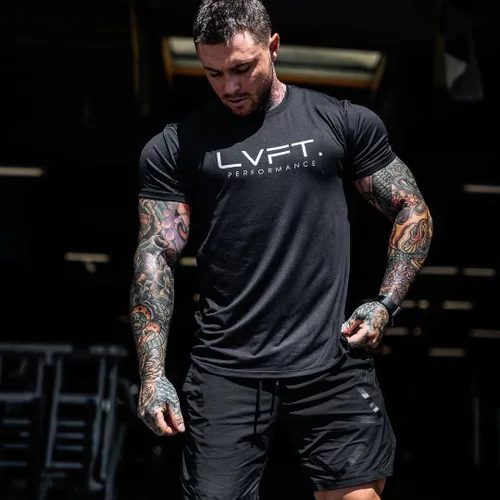 Vista 4 de Lingt Chic Camiseta de gimnasio para hombre, culturismo, deportes, correr, entrenamiento, ejercicio, fitness, camisetas