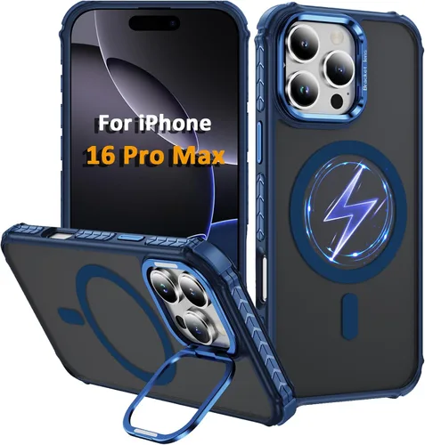 Vista 41 de Funda KETGII para iPhone 13, para iPhone 14, compatible con MagSafe, carga inalámbrica, resistente, a prueba de golpes, pata ajustable, delgada