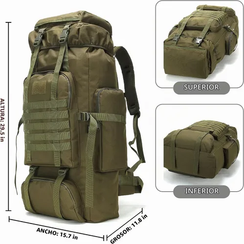 Vista 2 de King'sGuard 70L Camping Hiking Backpack for Men Women Large Military Tactical Backpack Molle Rucksack Backpack for Outdoor