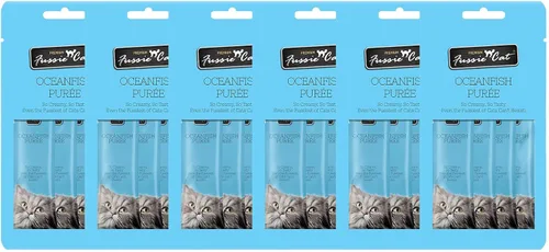 Vista 36 de Fussie Cat Golosinas prémium para gatos en puré de atún, golosinas para lamer, 3 paquetes de tubos de 4 a 0.5 onzas, (12 tubos en total), variedad