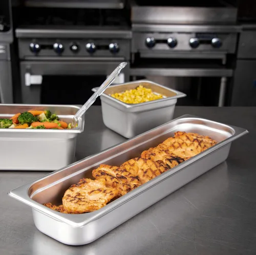 Vista 7 de Carlisle FoodService Products Durapan - Sartén larga de vapor para catering, hoteles y restaurantes, acero inoxidable, 1/2 tamaño 2.5 pulgadas