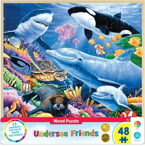 Vista 20 de Masterpieces Rompecabezas de 48 piezas de hechos divertidos para niños, rompecabezas de madera del arca de Noé, 12 x 12 pulgadas