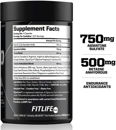Vista 6 de PMD Sports CR5 Professional Creatine Complex (240 Cápsulas) Sports Nitro CM Nitric Oxide (90 Cápsulas)