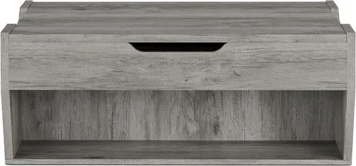 Vista 14 de 24/7 Shop at Home Pavie - Mesa de centro elevable de 42 pulgadas para comedor, diseño de granja con mesa ajustable en altura, almacenamiento Gris
