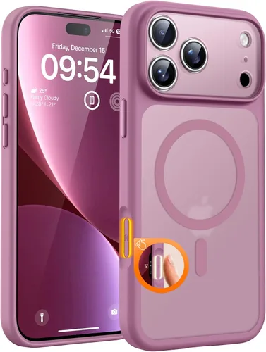 Vista 573 de TOCOL Funda magnética 3 en 1 para iPhone 15 Pro, mejorada [protección completa de cámara] con 2 protectores de pantalla, compatible con MagSafe Gris