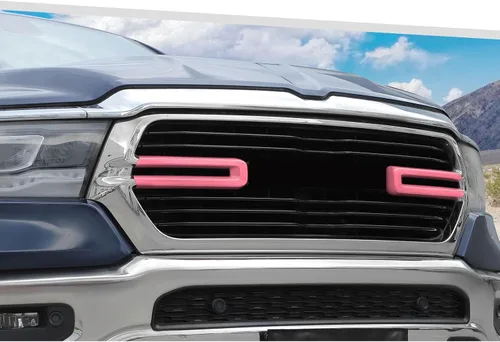 Vista 10 de Jimen Compatible con Dodge Ram 2018-2025, 2 piezas de cubierta de rejilla delantera accesorios exteriores (blanco)