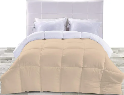 Vista 12 de BedDecor Edredón reversible de microfibra de alta calidad de 400 GSM, relleno de microfibra de 15.16 oz/m², 600 hilos, 100% algodón egipcio sólido