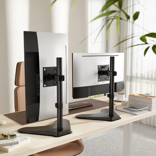Vista 3 de Mount-It! Soporte de monitor para escritorio, soporte de monitor individual independiente para pantallas de 21.5 a 32 pulgadas, soporte VESA