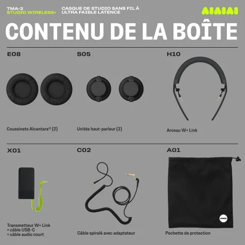 Vista 9 de AIAIAI TMA-2 Studio Wireless+ Auriculares sobre oreja, tecnología W+ Link, construcción totalmente modular, audio inalámbrico sin comprimir, cojines