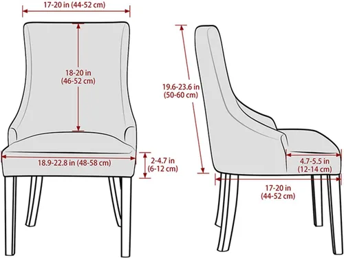 Vista 2 de N/A Funda elástica de terciopelo para silla con respaldo de ala, sin brazos, reutilizable, funda para silla lateral con respaldo de ala, fundas