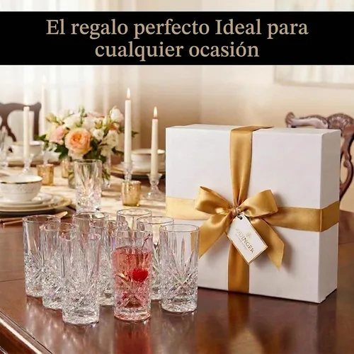 Vista 9 de Godinger Dublín - Juego de 12 vasos de alta copa de cristal
